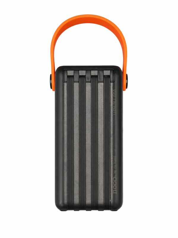 Повербанк HOCO J98A 30000mAh 22.5W — мощный внешний аккумулятор Li-Pol с LED-дисплеем, фонариком и встроенными кабелями 4в1 (2×USB, 2×Type-C)