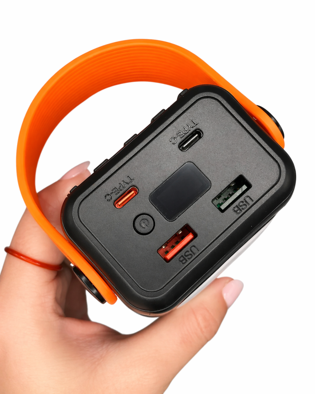 Повербанк HOCO J98A 30000mAh 22.5W — мощный внешний аккумулятор Li-Pol с LED-дисплеем, фонариком и встроенными кабелями 4в1 (2×USB, 2×Type-C)
