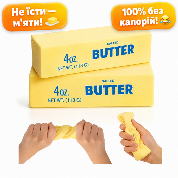 Антистрес іграшка Вершкове Масло сквиш-м'ялка Salted Butter 113 г