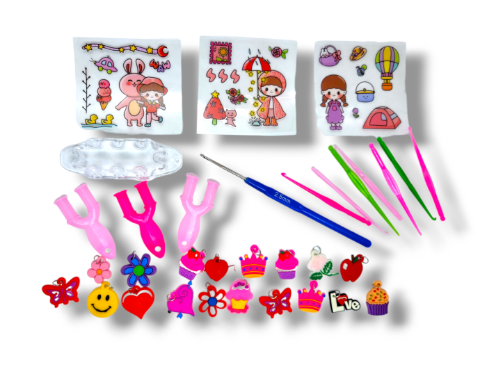 Великий набір для дитячої творчості та плетіння з гумок Loom Bands 6500 шт. 3-ярусний пластиковий кейс у формі серця з металевим гачком, верстатом та аксесуарами