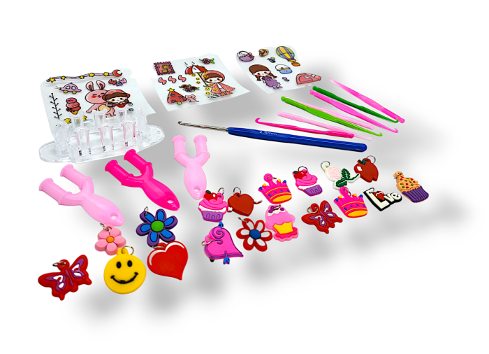 Великий набір для дитячої творчості та плетіння з гумок Loom Bands 6500 шт. 3-ярусний пластиковий кейс у формі серця з металевим гачком, верстатом та аксесуарами